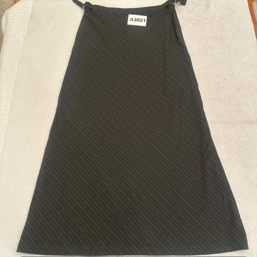 Vintage Old Navy Stretch Pinstripe Maxi Skirt Womens Gray Size 4 Rayon A Line